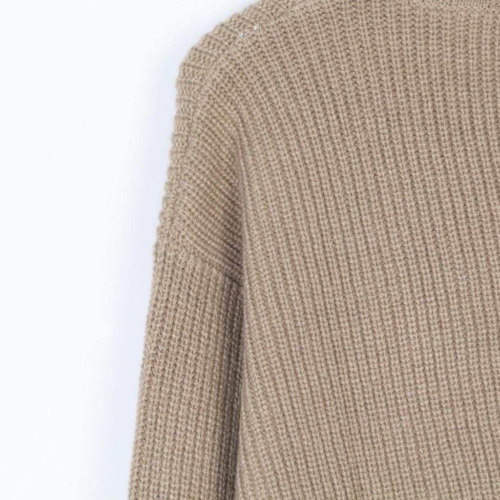 Zhuoya Women's Contrasting Color High Neck Knitted Sweater - Soft, Loose, Long Sleeve, Perfect for Autumn and Winter