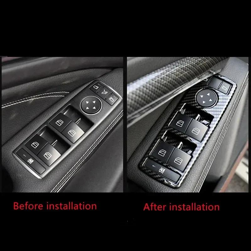 Carbon Fiber Style Car Window Lift Button Frame Sticker For Mercedes Benz A B C E GLE GLA CLA GLK Class W176 W204 W212 W166 W218