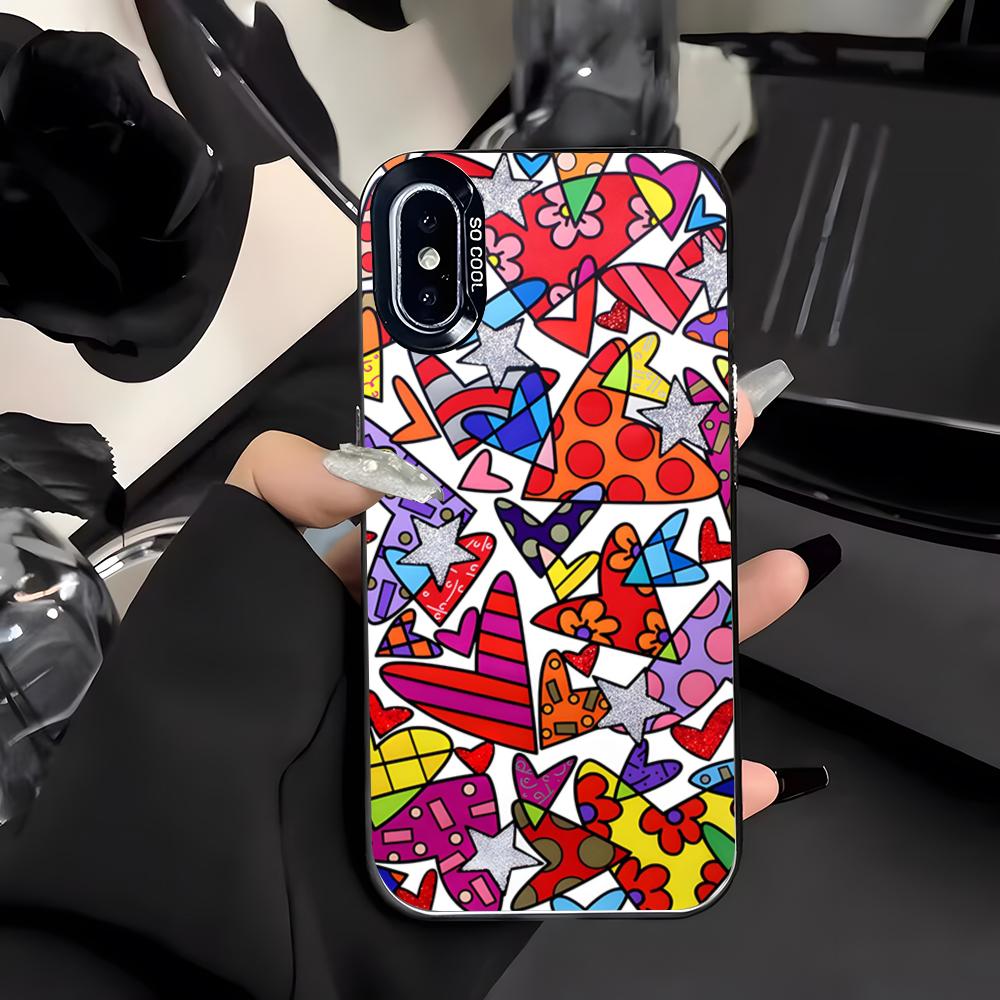 Artist R-Romero B-Britto Phone Case For IPhone 17 Air 16 E 15 14 Plus 13 12 11 Pro Max Colored Silver Cover