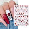 Nail Art Stickers Ins Spring Rose Flowers Valentine's Day Adhesive Nails 3D Decals