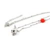 Les Trésors De Lily [J1125] - Silver Red 'Skull' Designer Necklace