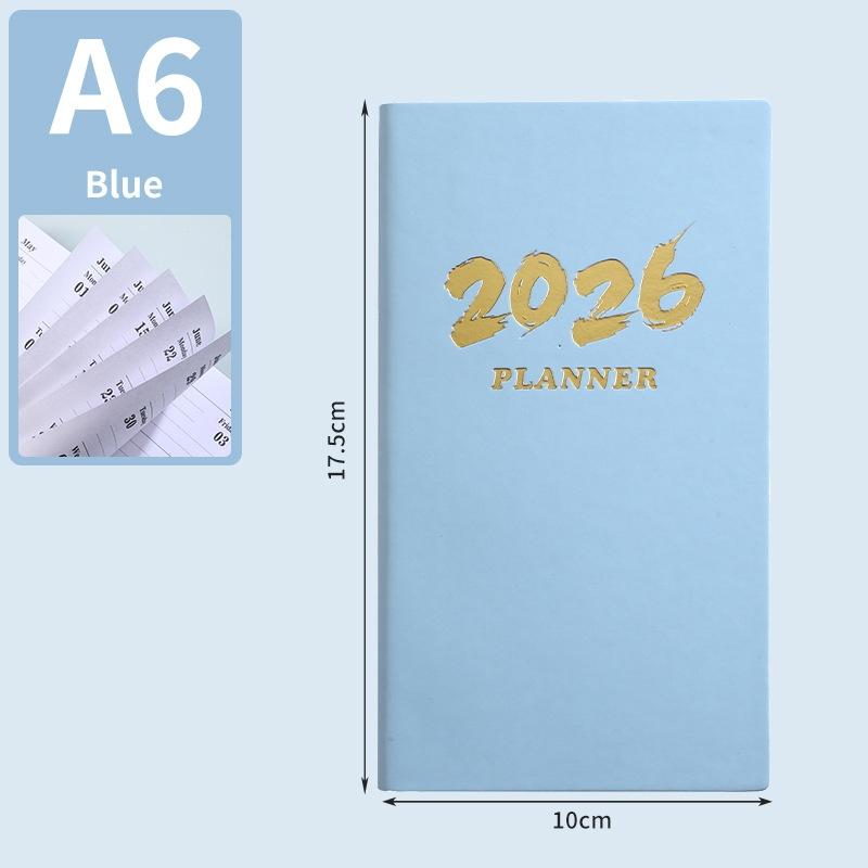 Ημερολόγιο A6 Προδιαγραφών 2026 Αγγλικό, Ημερολόγιο Δερμάτινο 64 Φύλλα 128 Σελίδων, Ημερολόγιο Καθημερινού Προγραμματισμού 365 Ημερών
