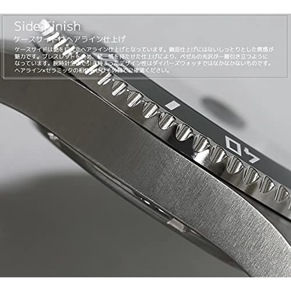 [HYAKUICHI 101] Taucheruhr 20 ATM wasserdicht Keramiklünette Kalenderuhr Metallband Herren (Grün Grün)