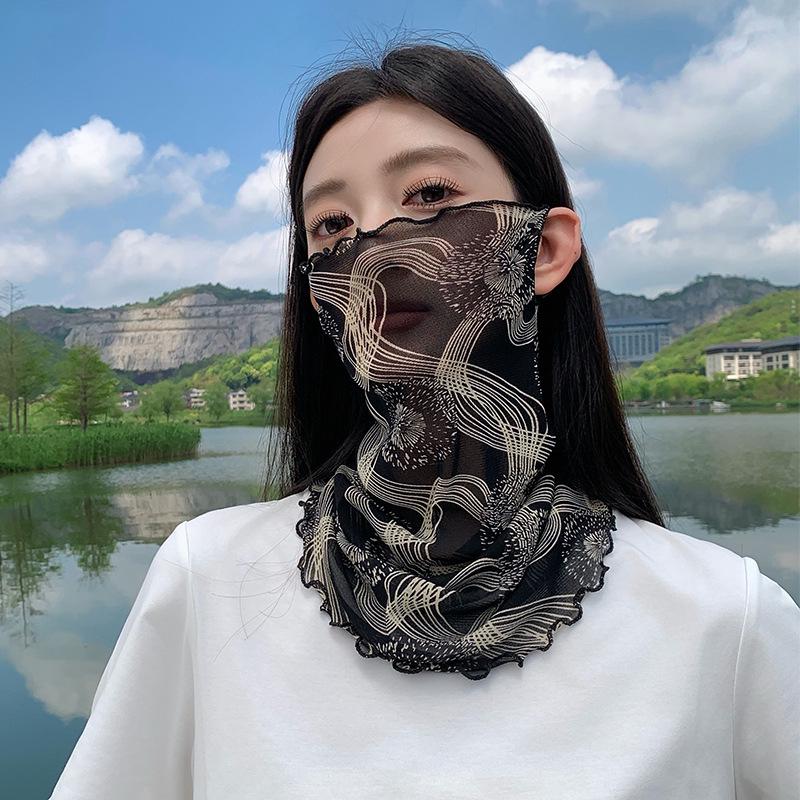 Ghette per il collo in rete di nylon: Maschera Facciale e Scaldacollo Leggeri e Versatili con Elastici per le Orecchie