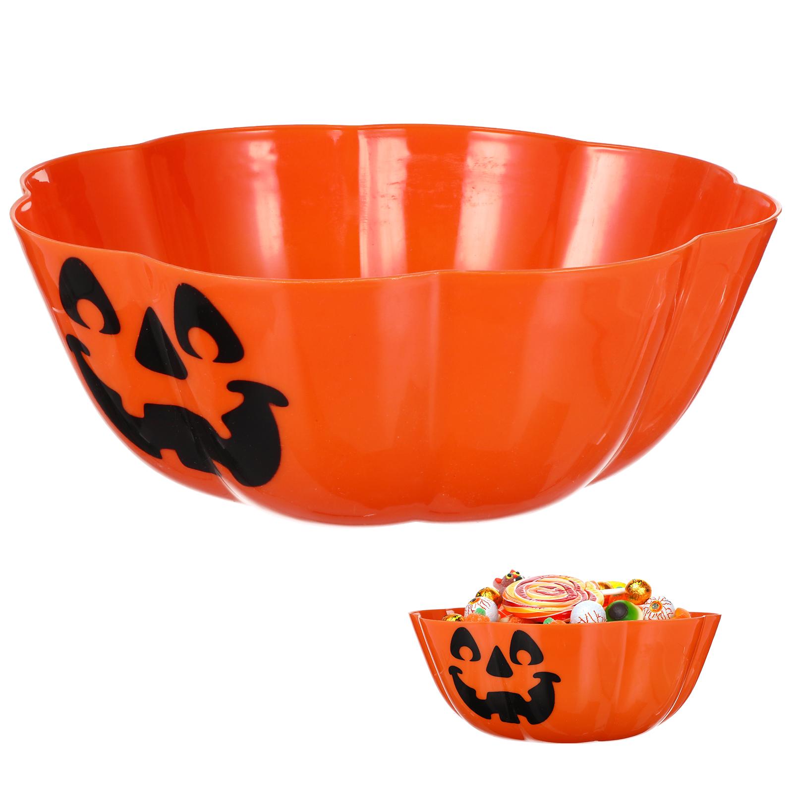 Halloween Element Pumpkin Fruit Salad Bowl Decorative Snack Halloween Salad Bowl Pumpkin Lamp Pattern For Fruit Decoration Plate