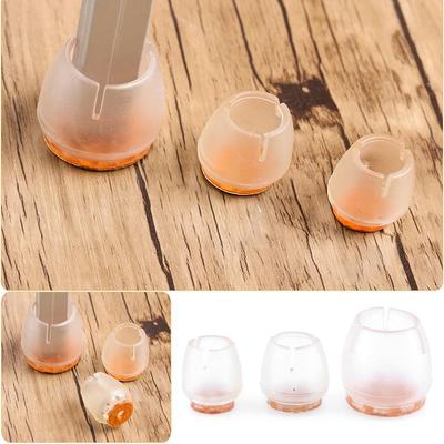 16pcs Cups Socks Round Bottom Silicone Pads Chair Leg Caps Non-Slip Covers Furniture Feet