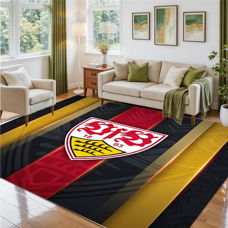 VfB Stuttgart Design Crystal Velvet Rug Soft Decorative Mat for Bedroom Entrance