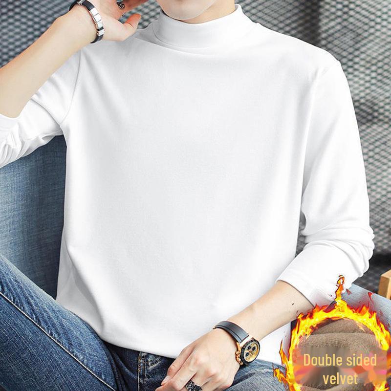 Pánské oboustranné termotričko s rolákem a dlouhým rukávem z německého sametu na zimu