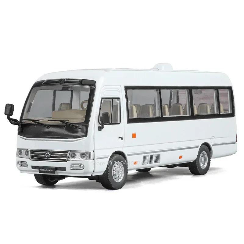 Scale 1:24 Coaster Model Car Toy Doors Opened Miniature Bus Sound Light Metal Diecast Vehicle Models Hobby Gifts for Boys