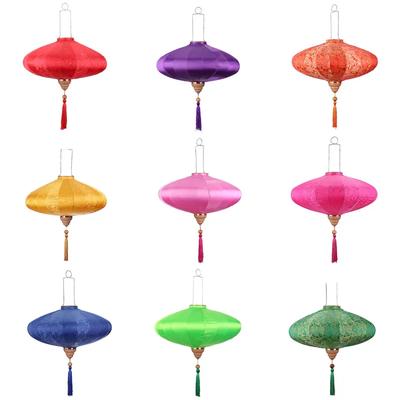 Traditionelle Chinesische Lampionblume Druck Seide Outdoor Wasserdicht Hängelampe Hochzeitsdeko Neujahrsfest Laternen