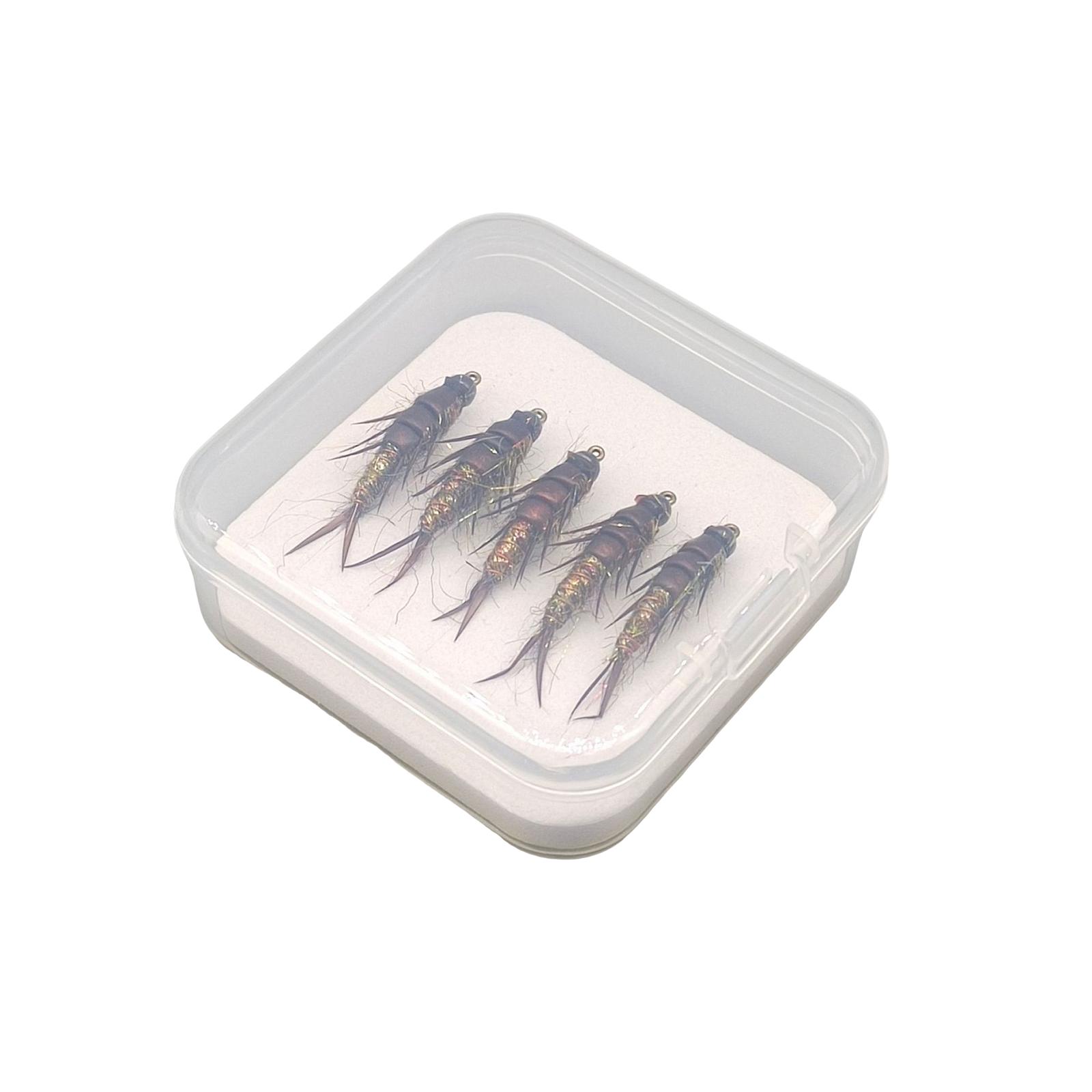

5Pcs Nymph Shape Fly Fishing Lures Topwater Baits With Sharpened Crank Hook Dry Fly Fishing Lures Fishing Tackle