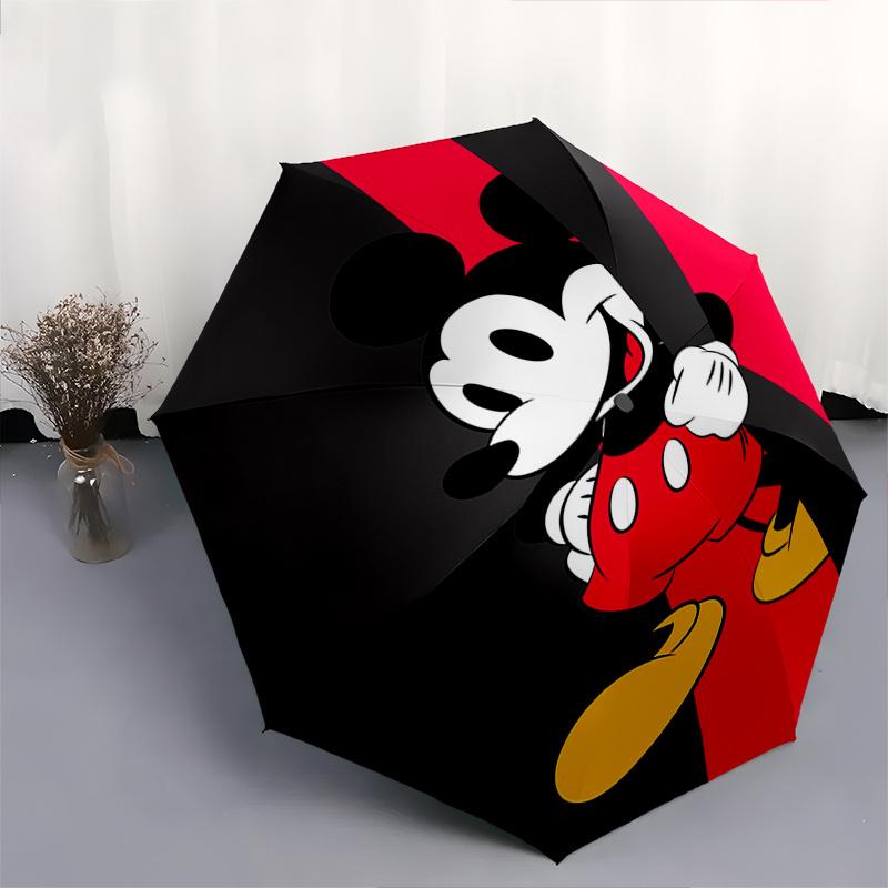 1pc Mickey Mouse,Classic Automatic Folding Umbrella: Compact 8-Bone Design Cartoon Outdoor Travel Companion, Business Umbrella, Christmas Va