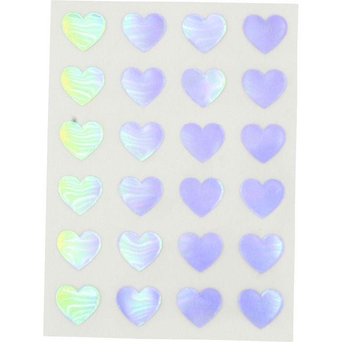 Sticker holographique Coeur 1,7 x 1,5 cm 48 pièces