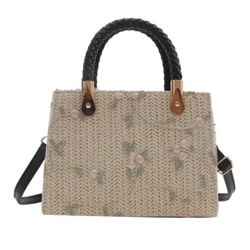 Straw Bag Women'S Seaside Woven Handbag Niche Messenger Bag Versatile Small Square Bag