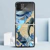Ocean Whale Shark Black Cover for Samsung Galaxy Z Flip 7 6 5 4 3 5G Phone Case Flip7 Flip6 Flip5 Flip4 Flip3 Pattern Case Galax