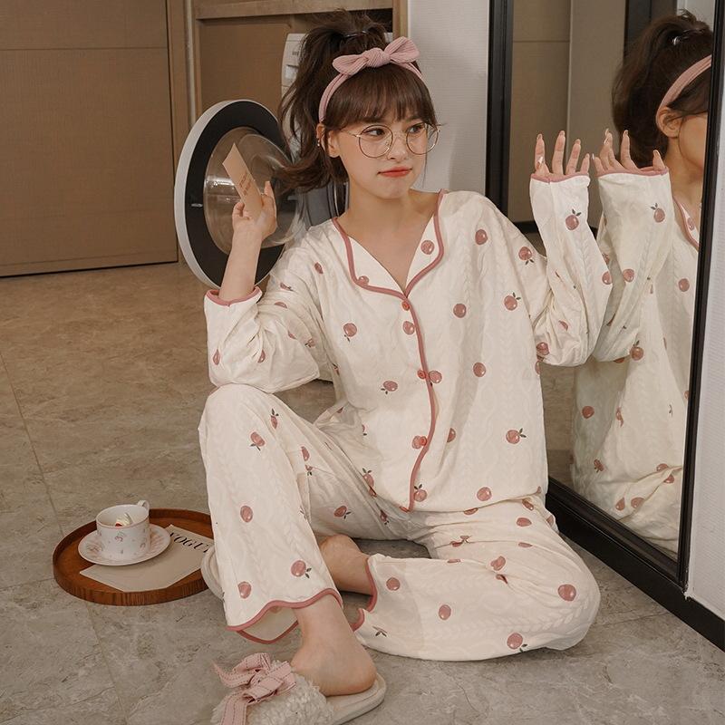 

Осінні корейські жіночі піжами. Солодкий одяг для сну. Домашній одяг принцеси. Комфортна кімната з довгими рукавами. Комплект із двох частин. 2XL