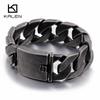 Kalen Matte Bike Chain Bracelets Men 25mm Width Chunky Heavy Stainless Steel Brushed Link Chain Bracelet Male Jewelry