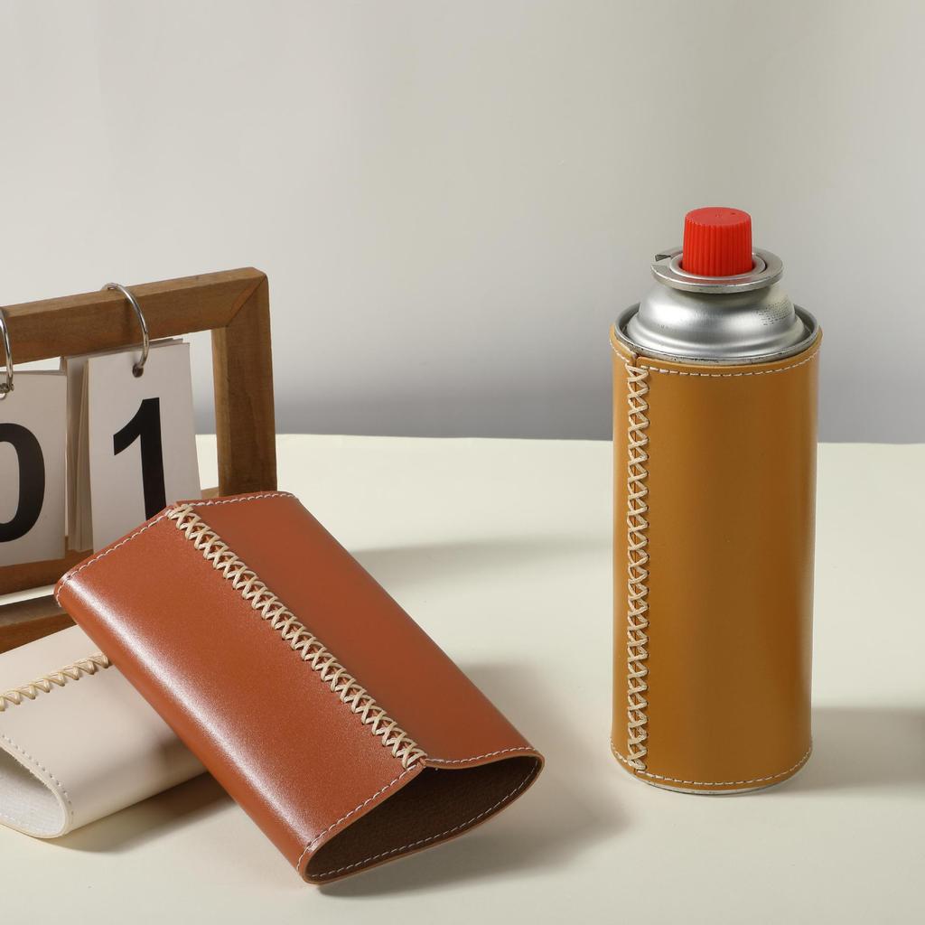 250g Insulated Leather Gas Can Cover for Outdoor Camping and Mountaineering