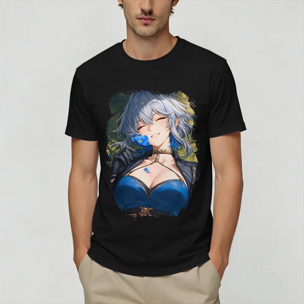 Wuthering Waves Pure Cotton Tshirt For Male Summer Streetwear Tshirts O Neck Leisure Tees Plus Size Custom Logo Tops