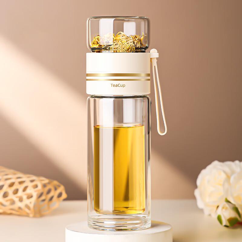 Tingle Borosilicate Double-Layer Tea Infuser Glass Bottle