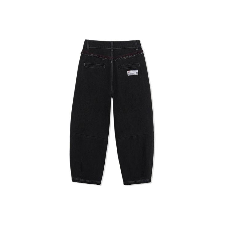 Seria de Baschet Sportiv Li Ning Stil de Modă Blugi Denim Largi Spălați Femei Partea de Jos Negru AJQR004-2