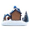 Resin Christmas Scene Village House Decoration Town with Warm LED Light Santa Claus Train Snowman Battery Operated Christmas Ornament