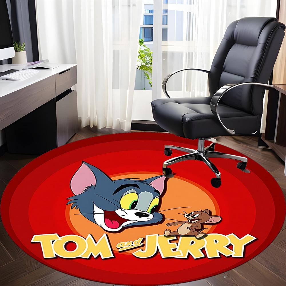 1pc Tom Jerry Office Round Area Rug,  Under Office Chairs Bedroom Living Room Home Decor a0926109