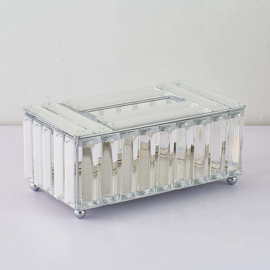 Suport pentru cutie de șervețele faciale cu design de lux Crystal Cub Dispenser de șervețele Dormitor Birou Hotel Cafe Cafenea Bar