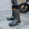 Herren Regenstiefel Langer Schaft Wasserschuhe Rutschfest Wasserdicht Sicherheitsarbeitsschuhe Plateau Kniehoch Regenstiefel Galoschen Anglerschuhe