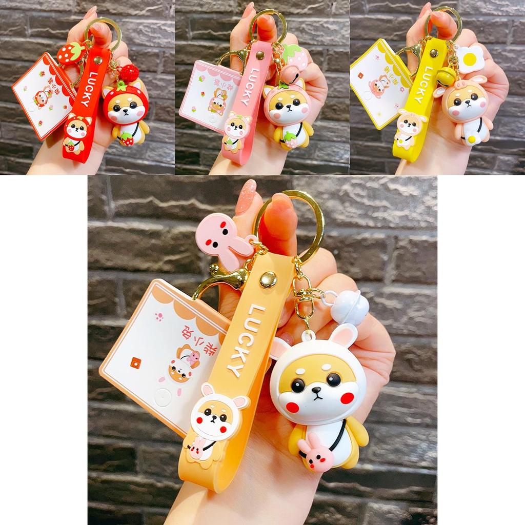 Adorable Cartoon Shiba Inu Keychain Resin Cute Trendy Dog Bag Accessory For Couples