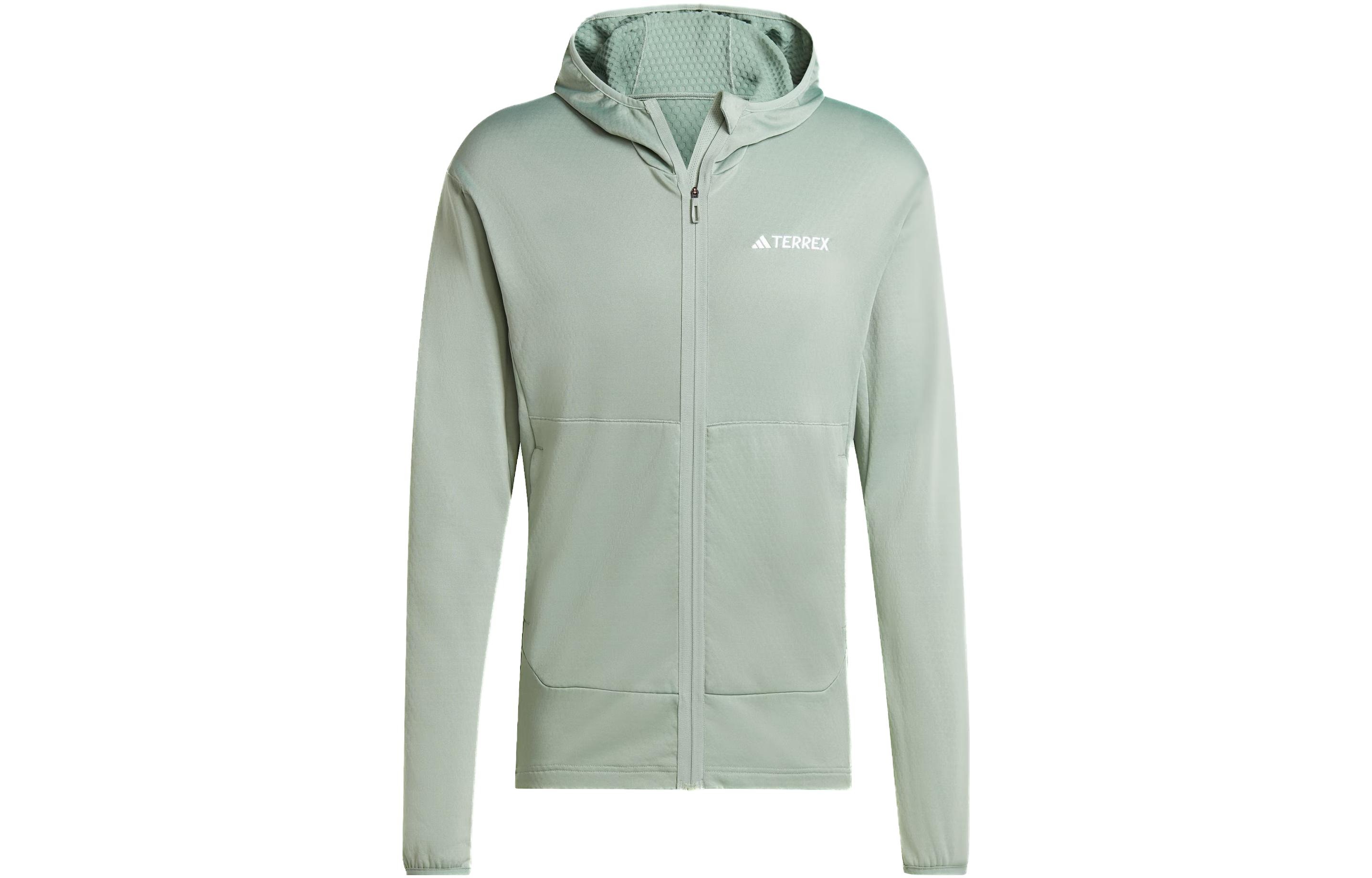 Adidas Xperior Light Fleece Hooded Jacket Jackets & Coats Men s Dusty Green IQ3718 L
