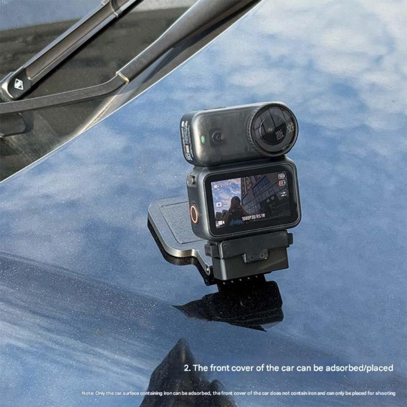 Universal Magnetic Mounting Plate With 360 Rotations And Electric Suction Cup For Stable Camera Fixation On Multiple Surfaces