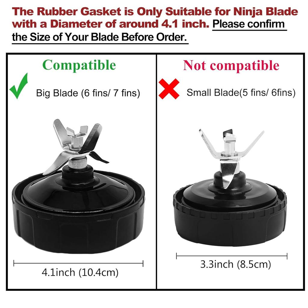 2 Pcs Rubber Gasket Replacement Part Seal O-Ring for Nutri Ninja Blender BN751 BN801 BN801C BN401 BN805A BL480 BL642 TB301 TB401 SS101 SS151 SS351