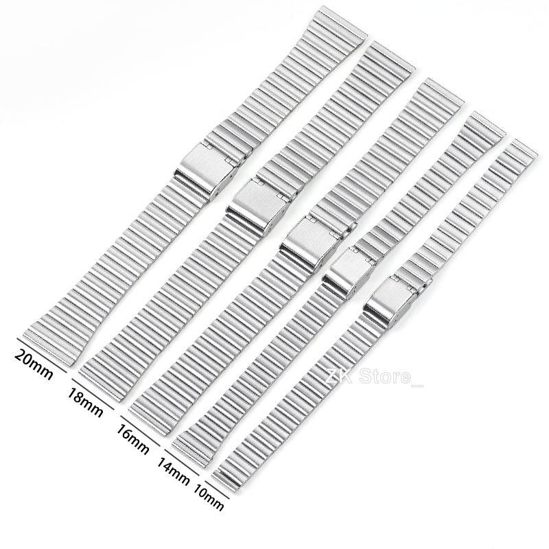 Stainless Steel Watch Strap 10/12/14/16/18/20mm Watch Bands  Bracelet for Men Women Universal Replacement Wristband Belt