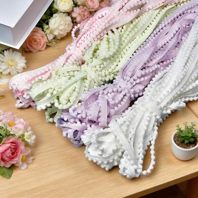 1000CM Pom Pom Trim Ribbon DIY Sewing Crafts Ball Fringe Ribbon Home Curtain Clothes Pillow Decoration Pompom Tassel Ribbon