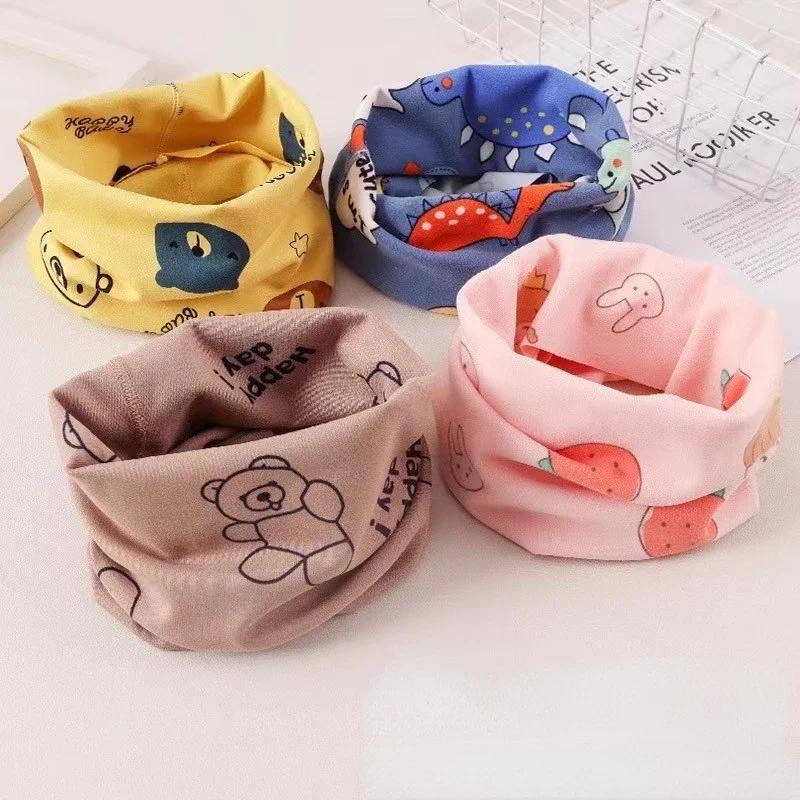 Kids Winter Cotton Scarf Soft Warm Baby Neckerchief Cute Neck Collar For Children 0-12 Years