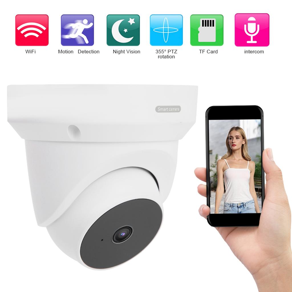 1080P WiFi PTZ Dome Camera Motion Detection 2?Way Audio Infrared Night Vision for Home Security
