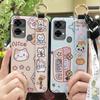 Wristband Waterproof Phone Case For Oukitel C33 Lanyard Cartoon Fashion Design Wrist Strap Anti-dust Ring Kickstand Cute