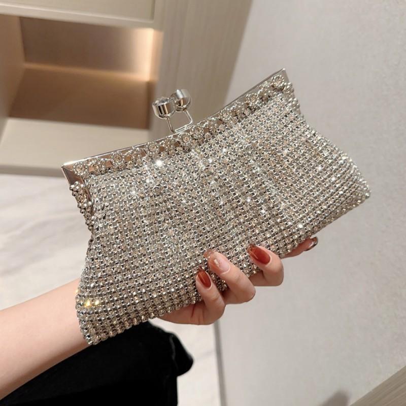 Luxy Moon Luxus Strass Abend-Clutch Tasche Kleid Hochzeit Braut Handtasche Glänzendes Design Party Bankett Damen Tragbare Geldbörse Z534