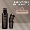 Copper Water Bottle 1 Ltr | Copper Water Bottle with Glass Set | Meena Work | 100% Pure | Leak-Proof | 2 Water Glass 300ml Each |