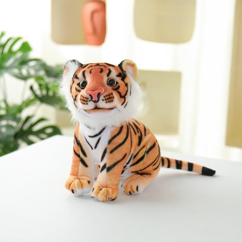 Cute Simulation Yellow Tiger Doll Plush Toy Siberian Tiger Doll Children's Company Soothing Doll