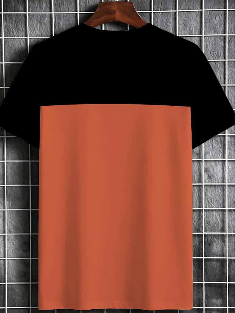 Men'S Digital Print T-Shirt, Fashionable Round Neck Short Sleeve, New Men'S Short Sleeve Tee, Trendy Pattern Design, Casual Sportswear for Daily Wear,
