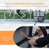 Carrellino per Bici con Scatola Portaoggetti Rimovibile e Pieghevole da 65L, Riflettori di Sicurezza, Max. Carico 40KG, Grigio