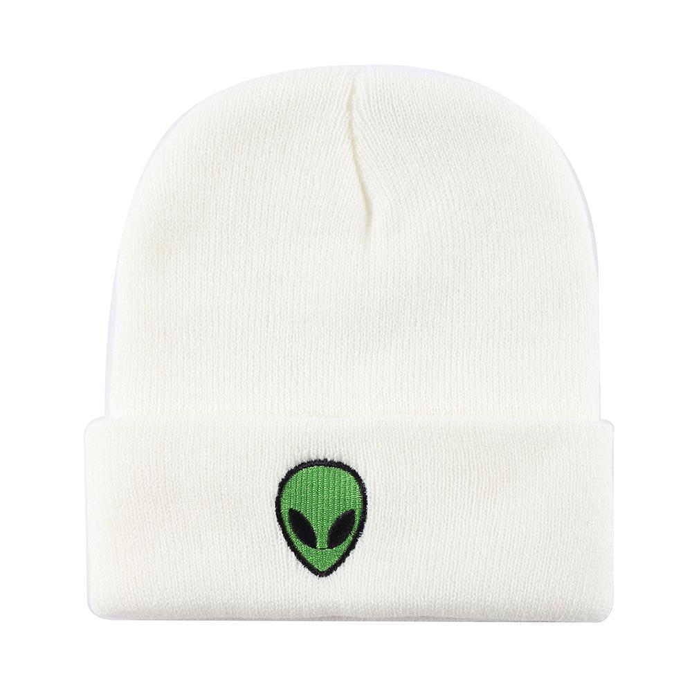 Alien Embroidery Unisex Knit Wool Hat for Autumn/Winter