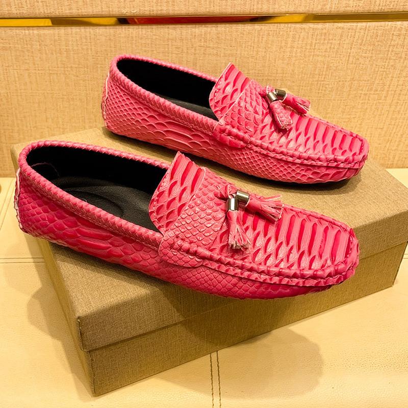 Man Shoes Handmade PU Leather Men Casual Shoes Brand Mens Breathable Slip On Green Driving Shoes Plus Size 38-48