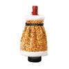 Santa Coat Wine Bottle Cover Set- Sequin Christmas Decor, Sparkling Wine Bottle Dress Decorations, Holiday Table Decor, Present Bag Party Decor For