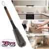 2Pcs 2 In 1 Milk Bottle Brush No Dead Angle Long Handle Glass Cup Cleaning Brush Anti Slip Handle Multi-functional Cup Scrubber