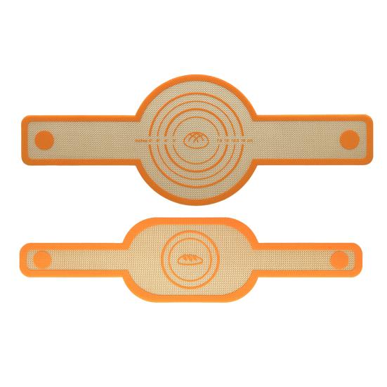 2 Pcs Silicone Bread Mat Circular Oval Non-Stick Baking Mat Set for Oven Reusable Easy to Clean