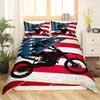 Dirt Bike Comforter Cover, Sports Biker Motocross Racing Theme Duvet Cover Set For Teen Boys Decorative Bedding Sets