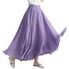 38-Color Plus Size Japanese Cotton Linen A-Line Midi Skirt with Elastic Waist